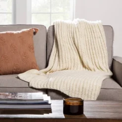 Chunky Knit Reversible Throw Blanket - Threshold™ -Online Household Items GUEST b04cf30c e385 47a6 b25b 6cea8b96bae5