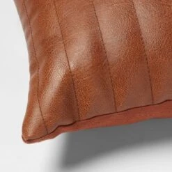 Lumbar Faux Leather Channel Stitch Decorative Throw Pillow - Threshold™ -Online Household Items GUEST b1248bcb 60a2 4ec2 9554 09261e433ec5