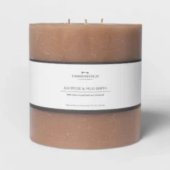 Pillar Ashwood And Palo Santo Candle Tan - Threshold™ -Online Household Items GUEST b374870b abe9 419f bde3 5d591c854d2a