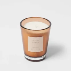 Colored Vase Glass With Dustcover Desert Amber Candle Brown - Threshold™ -Online Household Items GUEST b38f17b2 0d53 4c5b bb58 f4b0dd118311