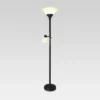 Mother Daughter Torchiere Floor Lamp Black With Glass Shade - Threshold™: Metal Body, ETL Listed, Dimmable -Online Household Items GUEST bceb3553 d477 4690 9e35 21e9bfa04611