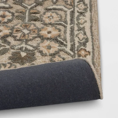 5'x7' Handtufted Textural Floral Area Rug Sage Green - Threshold™ 5 5'x7' Handtufted Textural Floral Area Rug Sage Green - Threshold™ - Image 3