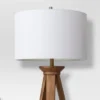 60"x16" Tripod Floor Lamp Oak Tone Wooden Finish - Threshold™: Elegant Standing Lighting, 3-Way Switch, UL Listed