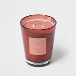 Colored Vase Glass With Dustcover Strawberry Musk Candle Red - Threshold™ -Online Household Items GUEST bff6ffbf c36a 4e82 a556 ba31fee10532