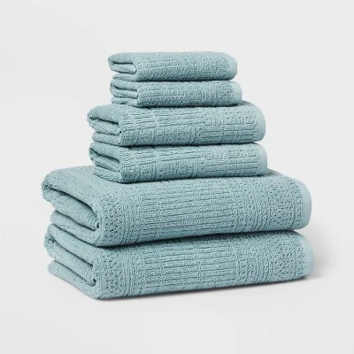 6pc Modern Bath Towels And Washcloths Set - Threshold™ 12 6pc Modern Bath Towels And Washcloths Set - Threshold™ - Image 10