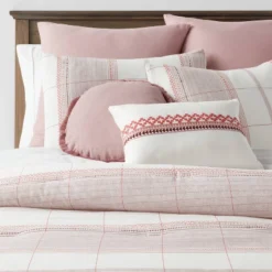 8pc Stripe Boho Comforter Set Mauve - Threshold™ -Online Household Items GUEST c7aff78e 3b9e 4586 948f 57e29f9638b7