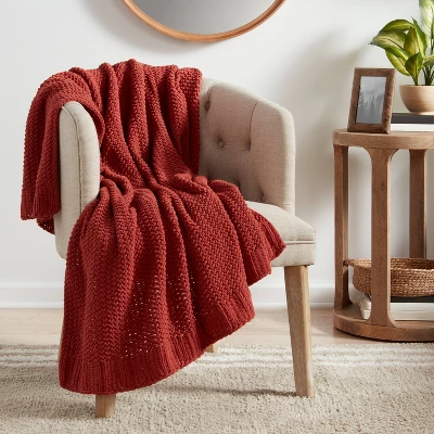 Solid Chenille Knit Throw Blanket - Threshold™ 3 Solid Chenille Knit Throw Blanket - Threshold™