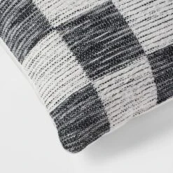 18"x18" Modern Woven Checkerboard Square Decorative Pillow Black - Threshold™: Cotton Fabric, Indoor Paisley & Floral Design -Online Household Items GUEST cae60e0c 6252 4308 8c11 b7e7f3344349