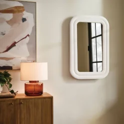 24"x36" Textured Wall Mirror White - Threshold™