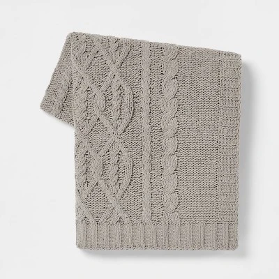 Cable Knit Chenille Throw Blanket - Threshold 8 Cable Knit Chenille Throw Blanket - Threshold - Image 6