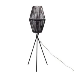 Diamond Tripod Floor Lamp Black With Rattan Shade (Includes LED Light Bulb) - Threshold™: Nautical Standing Illumination -Online Household Items GUEST d5ce8c13 feb5 4c57 aa77 24bbec866966