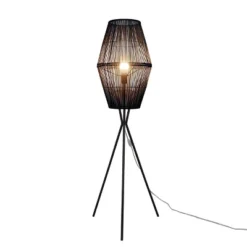 Diamond Tripod Floor Lamp Black With Rattan Shade (Includes LED Light Bulb) - Threshold™: Nautical Standing Illumination -Online Household Items GUEST d6698513 cea3 4063 8f3c c0671d13df72