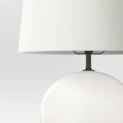 Ceramic Geo Table Lamp With Tapered Shade Off-White (Includes LED Light Bulb) - Threshold™ -Online Household Items GUEST db01ca4d 39d4 4f80 8d51 0a3bcd12b89f