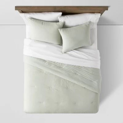Washed Cotton Sateen Comforter & Sham Set - Threshold™ 4 Washed Cotton Sateen Comforter & Sham Set - Threshold™ - Image 2
