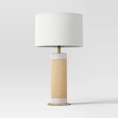 Ceramic Table Lamp With Natural Wrap White - Threshold™ 6 Ceramic Table Lamp With Natural Wrap White - Threshold™ - Image 4