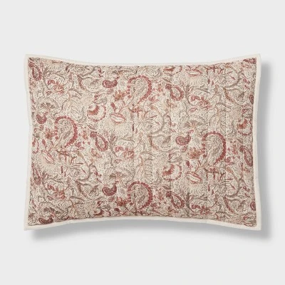 Voile Paisley Printed Quilt Sham Cream - Threshold™ 5 Voile Paisley Printed Quilt Sham Cream - Threshold™ - Image 3