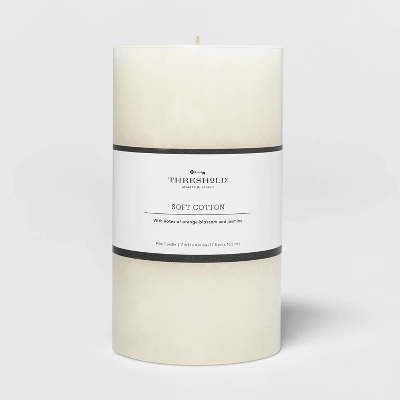 Pillar Candle Soft Cotton White - Threshold™ 8 Pillar Candle Soft Cotton White - Threshold™ - Image 6