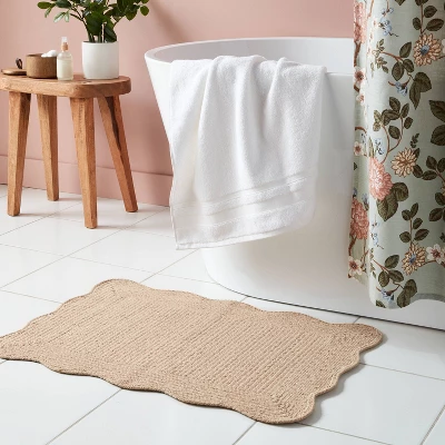 20"x30" Coastal Scallop Edge Bath Rug Cream - Threshold™ 3 20"x30" Coastal Scallop Edge Bath Rug Cream - Threshold™