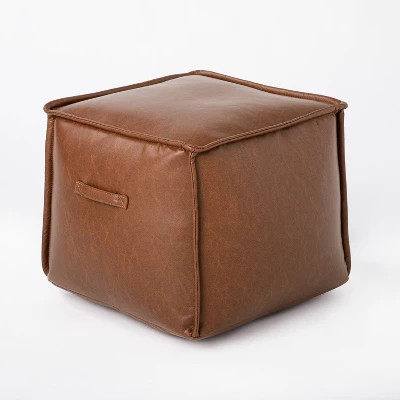 Evanston Leather Cube Pouf - Threshold™ Designed With Studio McGee 4 Evanston Leather Cube Pouf - Threshold™ Designed With Studio McGee - Image 2