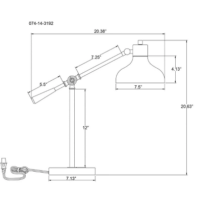 Crosby Schoolhouse Desk Lamp Black - Threshold™: Adjustable Stand, ETL Listed, Metal Shade, No Assembly Required 6 Crosby Schoolhouse Desk Lamp Black - Threshold™: Adjustable Stand, ETL Listed, Metal Shade, No Assembly Required - Image 4