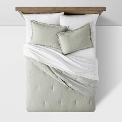 Cotton Linen Chambray Comforter & Sham Set - Threshold™ 4 Cotton Linen Chambray Comforter & Sham Set - Threshold™ - Image 2