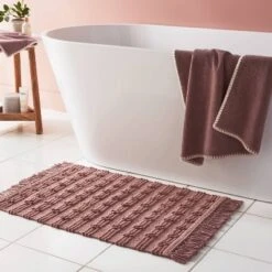 20"x30" Dotted Striped Bath Rug Mauve - Threshold™