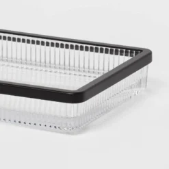 Ribbed Glass Tray Black - Threshold™ -Online Household Items GUEST f3cddf40 8676 480a 8485 9ab9931c3b82