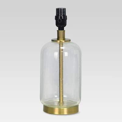 Bubble Glass With Brass Detail Small Lamp Base Clear - Threshold™: Accent Table Lamp Base, No Assembly Required, UL Listed 3 Bubble Glass With Brass Detail Small Lamp Base Clear - Threshold™: Accent Table Lamp Base, No Assembly Required, UL Listed