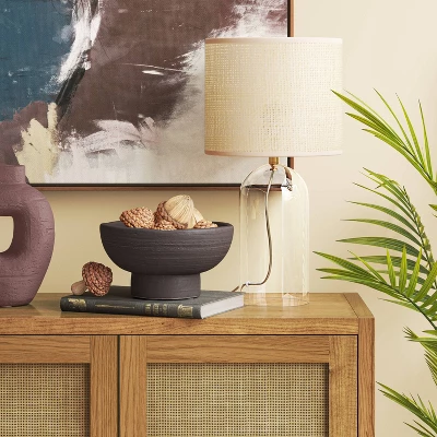 Glass Table Lamp With Open Base And Natural Shade - Threshold™ 3 Glass Table Lamp With Open Base And Natural Shade - Threshold™