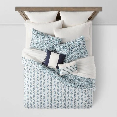 12pc Reversible Paisley Print Comforter & Sheets Set Blue/Dark Teal Blue - Threshold™ 5 12pc Reversible Paisley Print Comforter & Sheets Set Blue/Dark Teal Blue - Threshold™ - Image 3